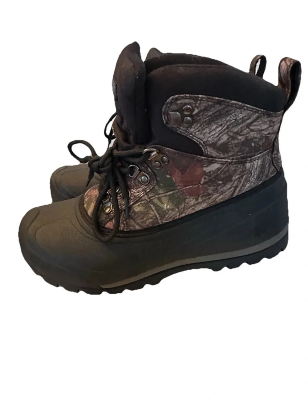 Northside Mens Black and Brown Camouflage Boots Size 9